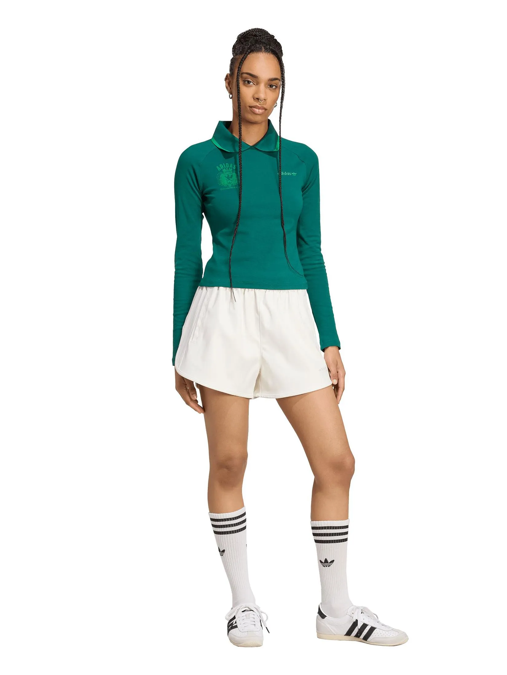 ADIDAS Women Shorts Pleather Sprinter JW2624 White / Off White