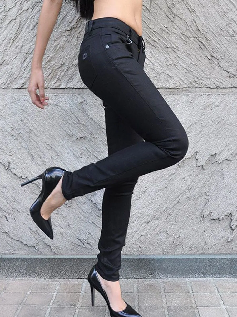 SIMPLE&RAW Lady High Rise Jeans Js904-H-30 Black