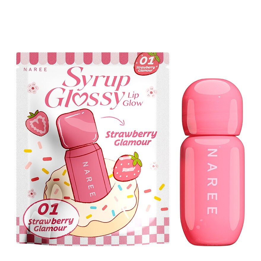 #Naree Syrup Glossy Lip Glow 3g 01 - 01 Strawberry Glamour