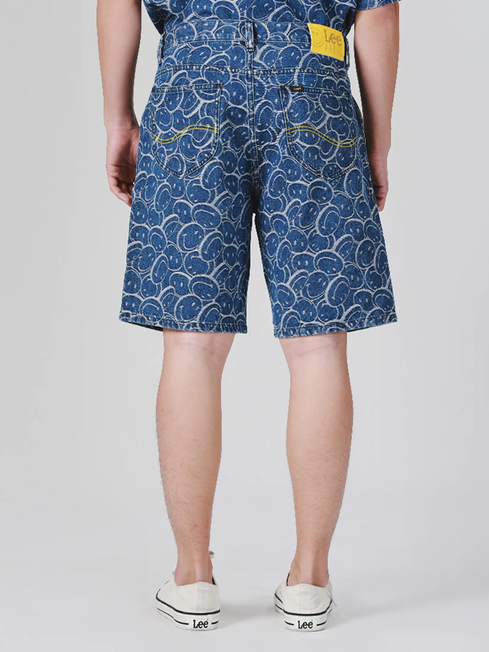 LEE Men s Denim Shorts Lee Smiley Collection Mid Indigo