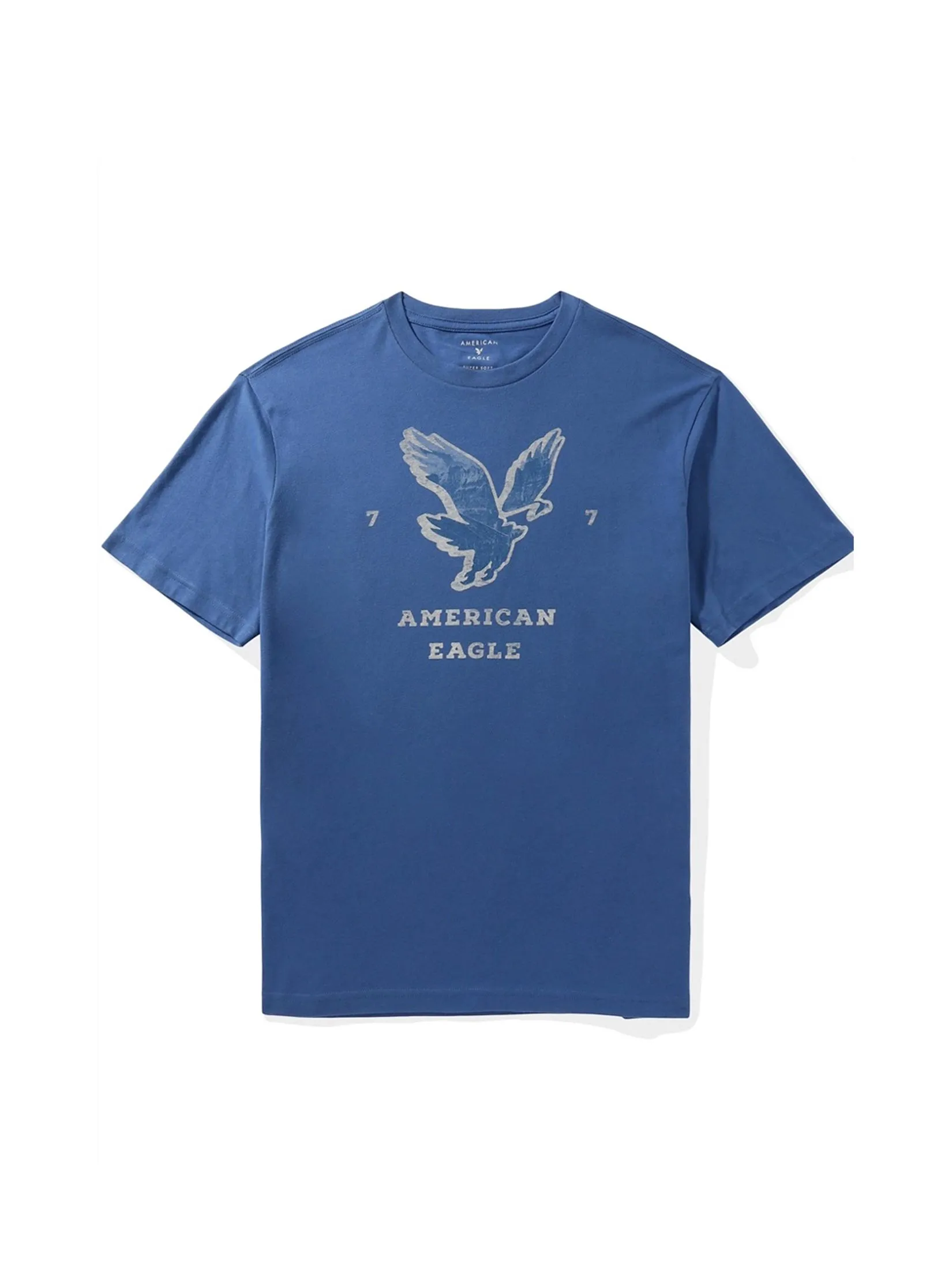 AMERICAN EAGLE MEN G SS BTS24 CORE BRAND SET IN TEE- CVC 160 DD + SERIOUSLY SOFT WASH 400 BLUE Size - L