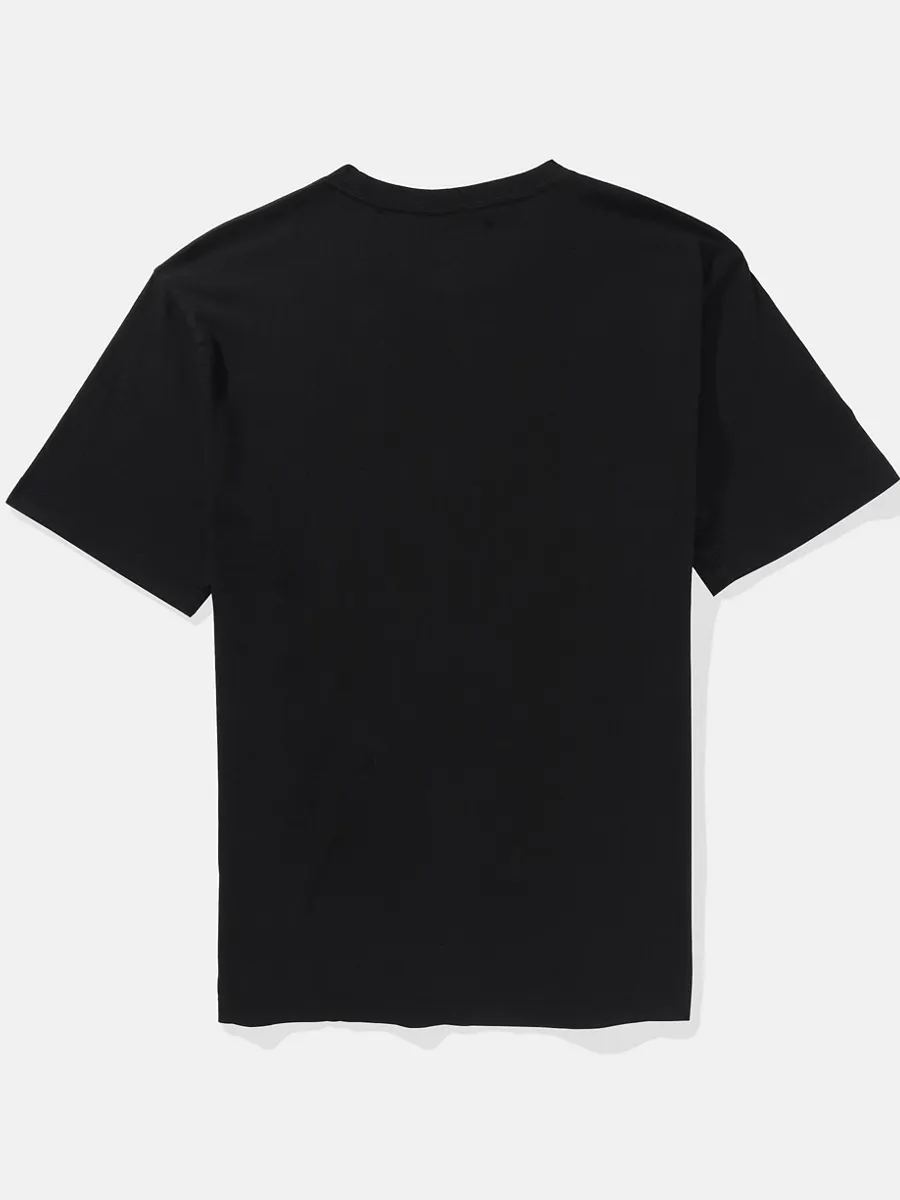AMERICAN EAGLE MEN G SS CORE BRAND SET IN TEE- PC DYE + SERIOUSLY SOFT WASH 001 BLACK