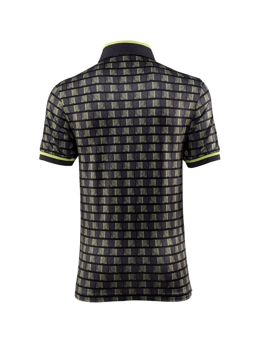 XOLO Black MEN ABSTRACT BLOCK POLO (040068)