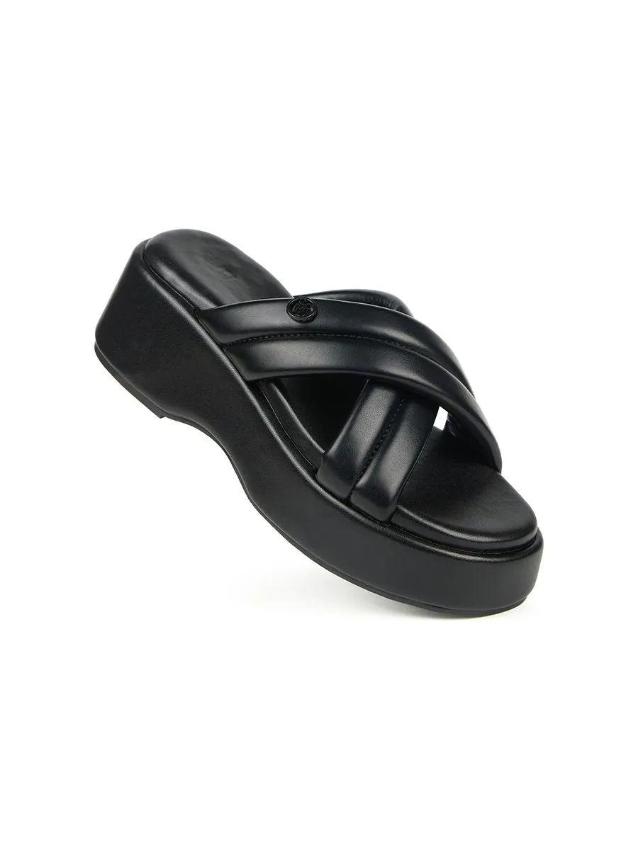 SHU WOWEN  BEDDY 2.5" TINY SIGNET CROSS WEDGES - BLACK