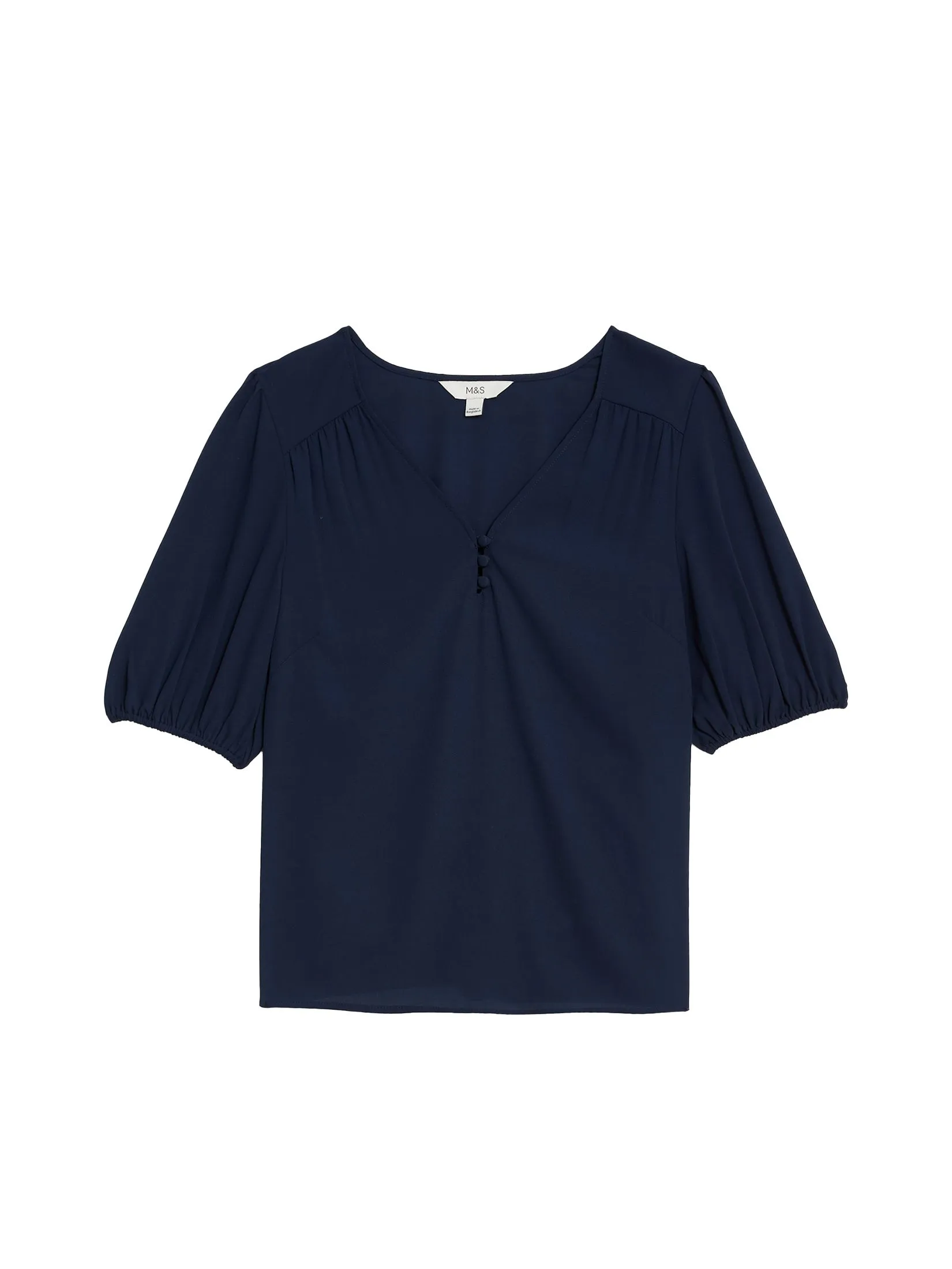 MARKS & SPENCER Women Blouse V-Neck Navy