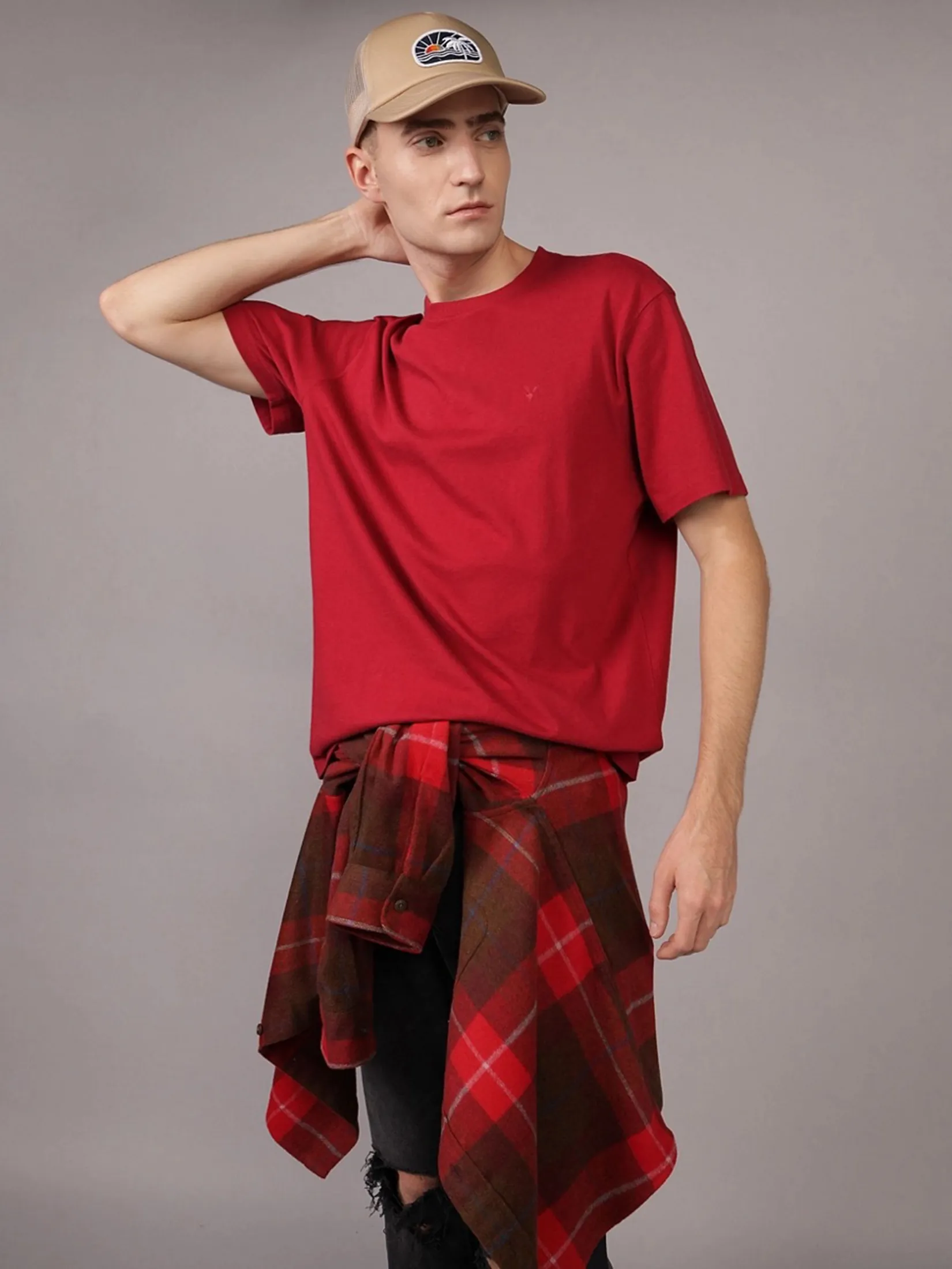 AMERICAN EAGLE MEN K-INTL SS CORE P/C DYE NEW EAGLE - INTL 552 PICANTE