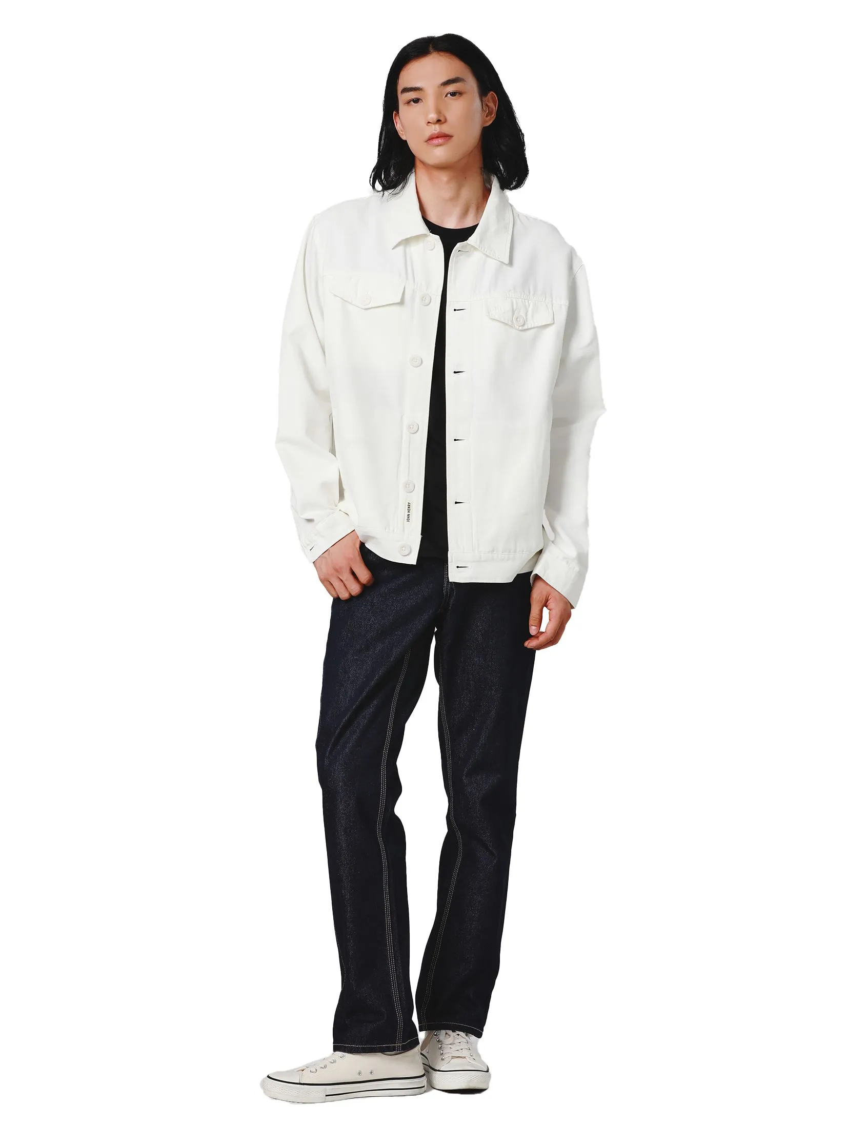 JOHN HENRY Men's Jacket (Slim Fit) DENIM White