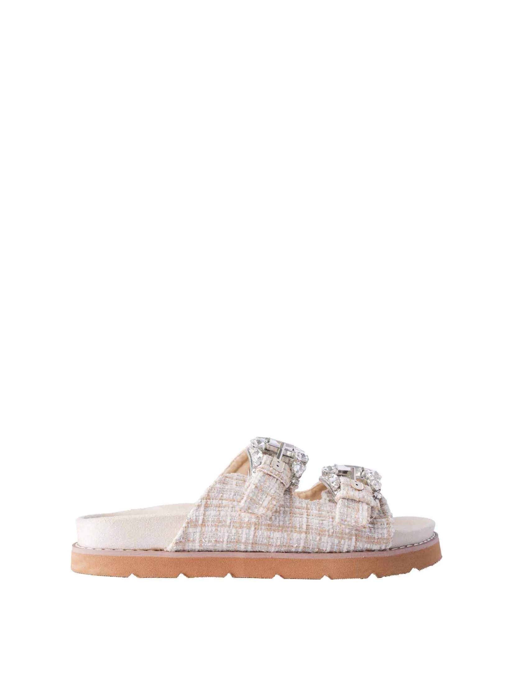 VILLAINS SF MIRA Women's Platform Flat Sandals NATURAL