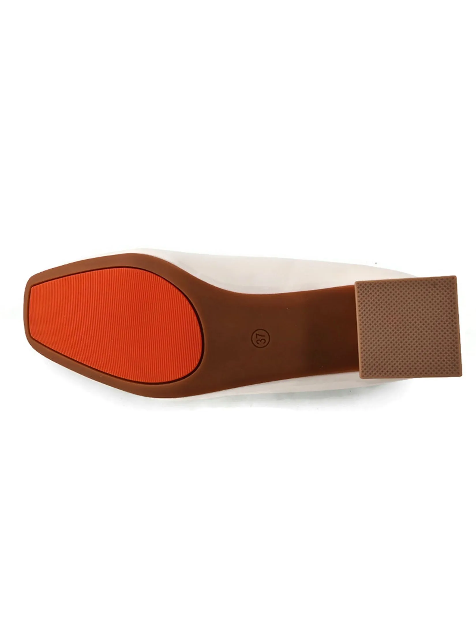 KLIN Woman Blocked Heel Court Shoes Style Ivory