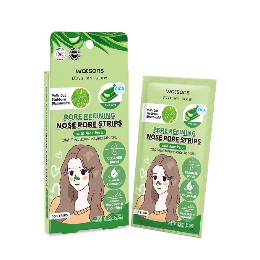 Watsons Pore Refining Nose Pore Strips with Aloe Vera 10 pcs.