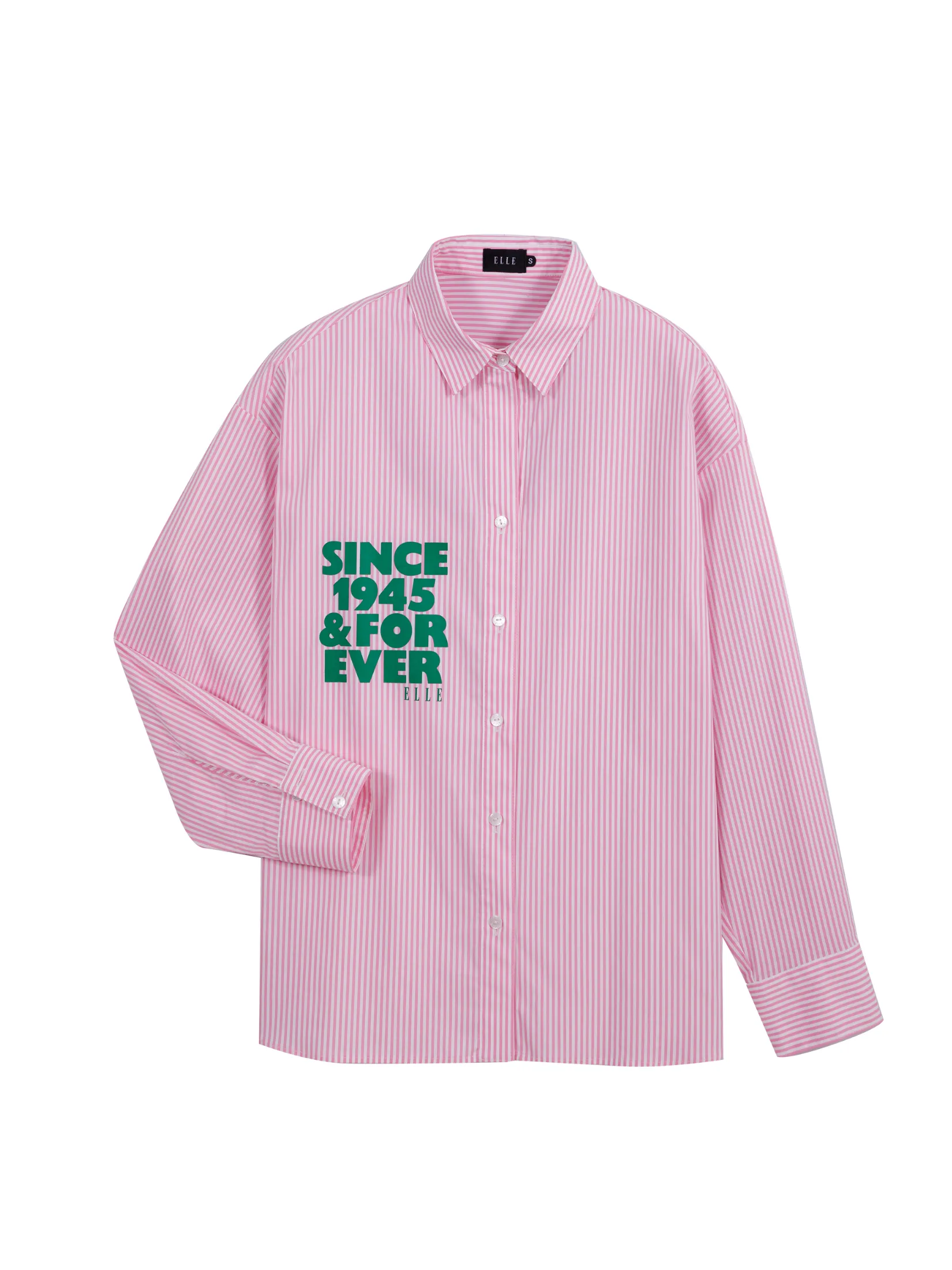 ELLE Women's Long Sleeve Oversized Graphic Shirt Model W3B394 - Pink | ELLE 80 YEARS LIMITED EDITION