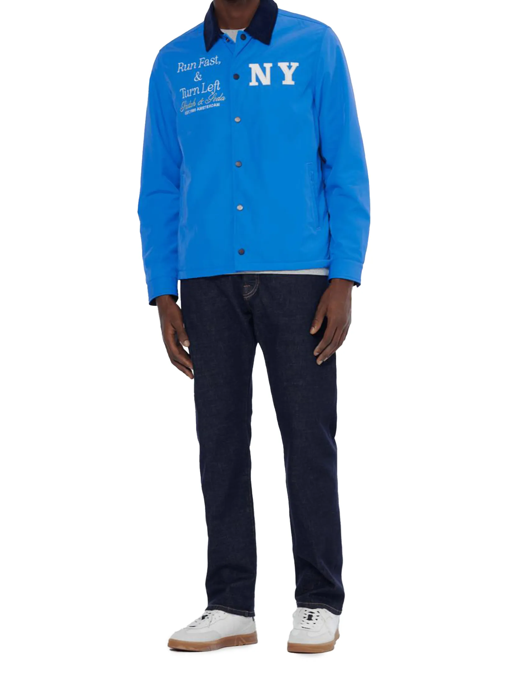 SCOTCH&SODA Men Jacket Satin Club League Blue