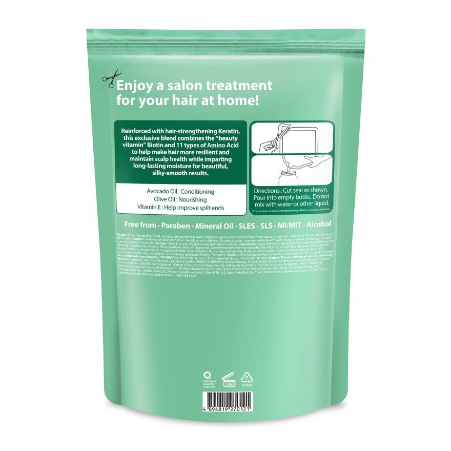 Watsons Treatment Wax Avocado for Dry or Dull Hair 490ml.(Refill)