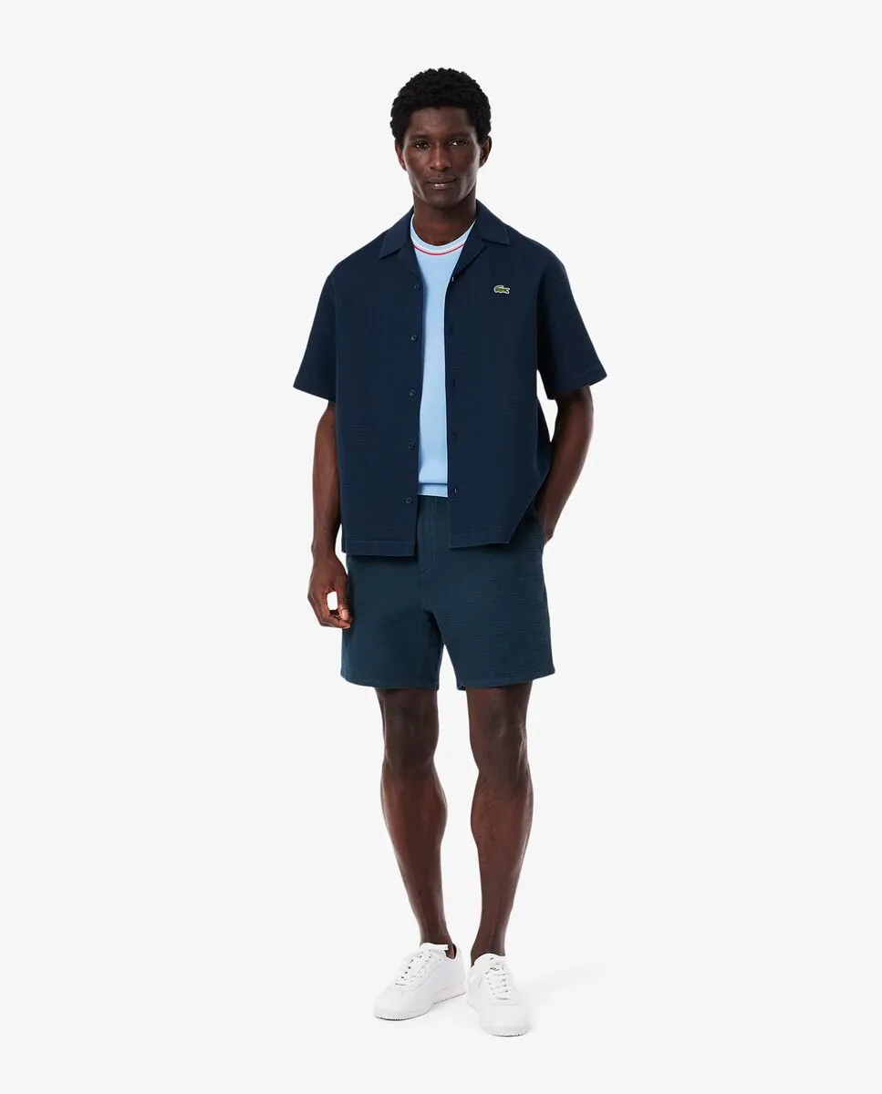 LACOSTE Lightweight Textured Shorts Blue