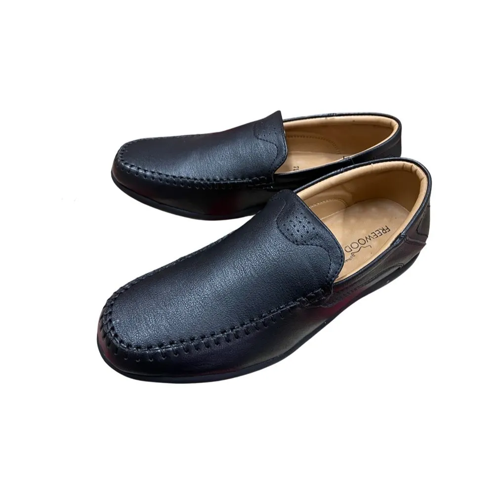 FREEWOOD SHOES Men Leather Loafer-Black