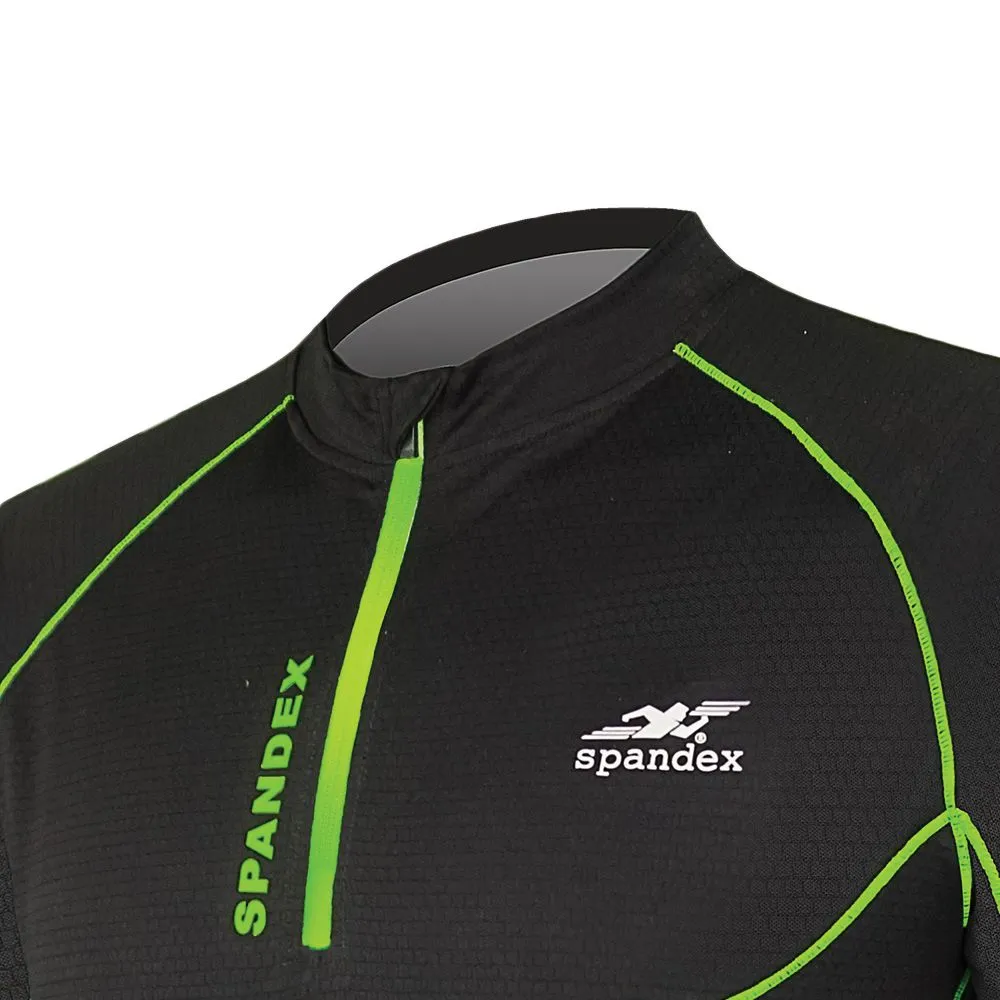 SPANDEX Black/Green-CS002-Cycling Short Sleeve