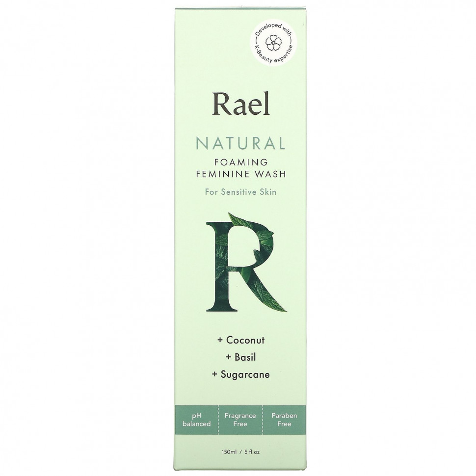 Rael, Натуральное пенящееся средство для женской гигиены, для чувствительной кожи, без отдушек, 150 мл (5 жидк. Унций)