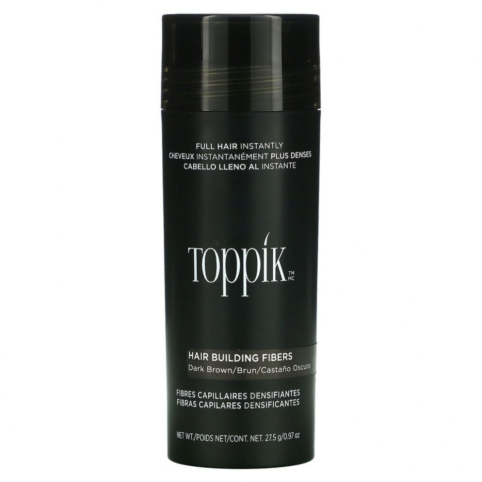 Toppik, Hair Building Fibers, загуститель для волос, оттенок темно-коричневый, 27,5 г (0,97 унции) - TPK-01202-Светло-коричневый