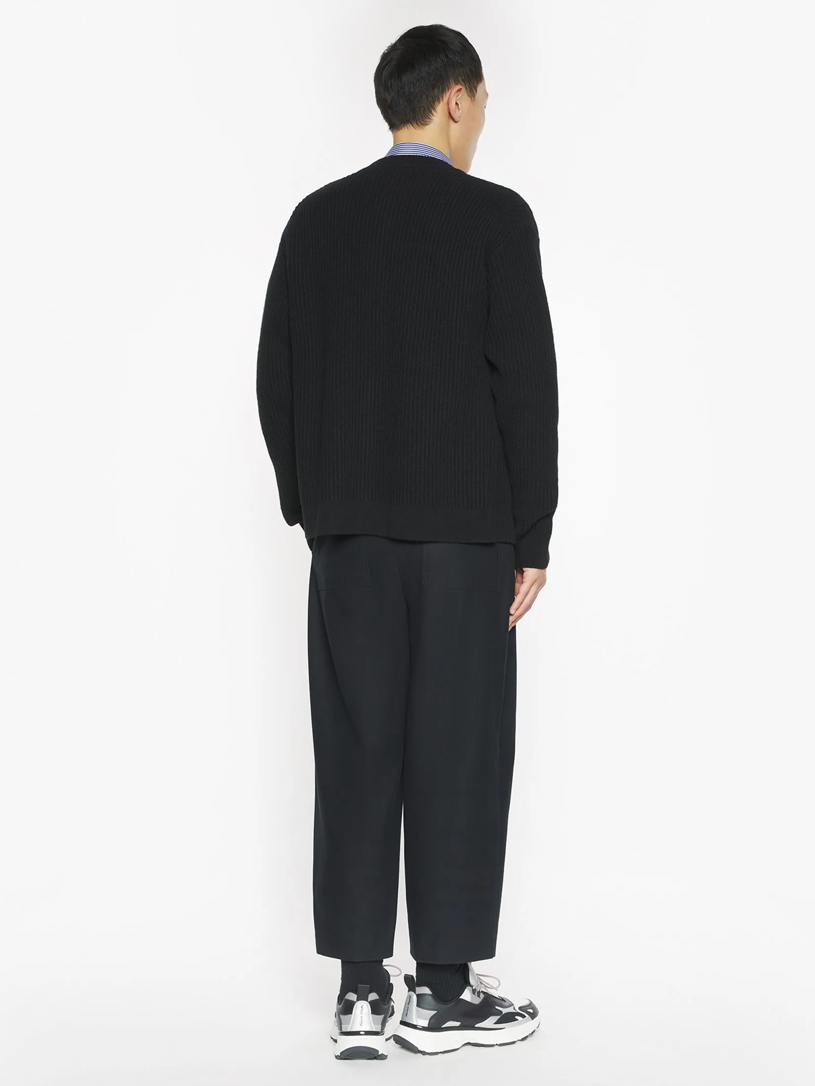 MAISON KITSUNÉ Men Cardigan Fox Head Wool Ribbed