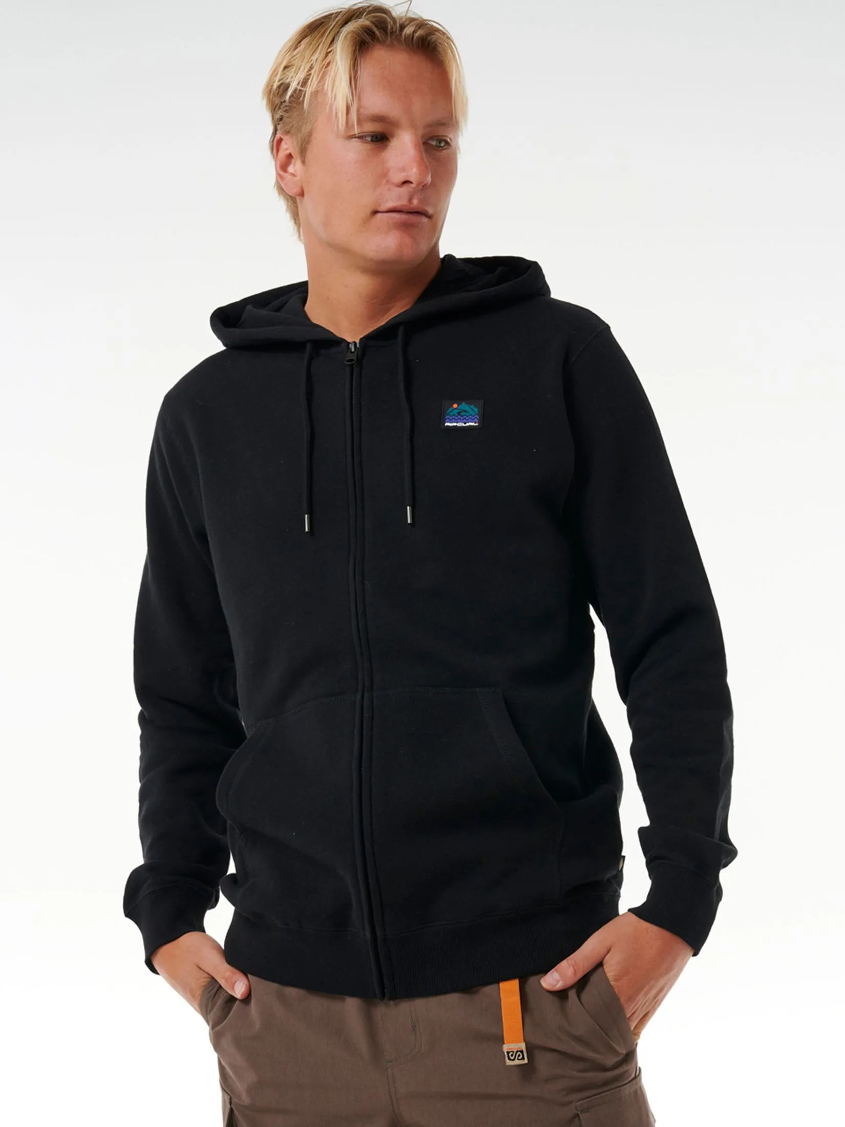 RIP CURL Men Hoodie Search Zip Thru Black