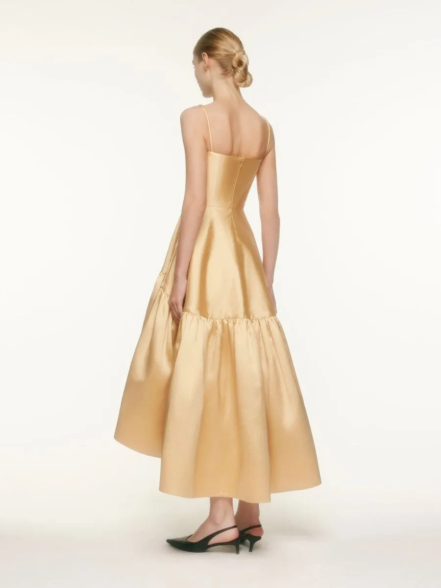 ASAVA (AW23) Taffeta Tiered Women Dress Yellow