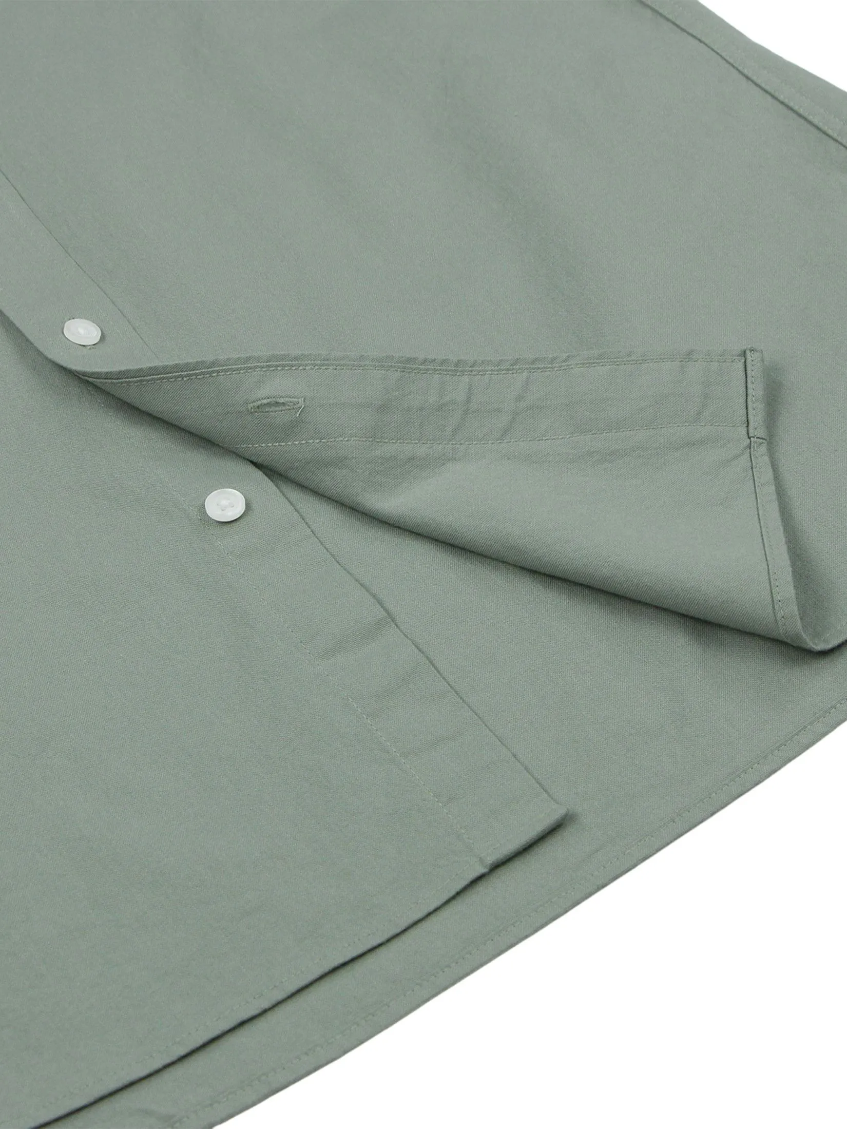 GIORDANO Men's Slim Stretch Oxford Shirts (Classic Man) Oil Green