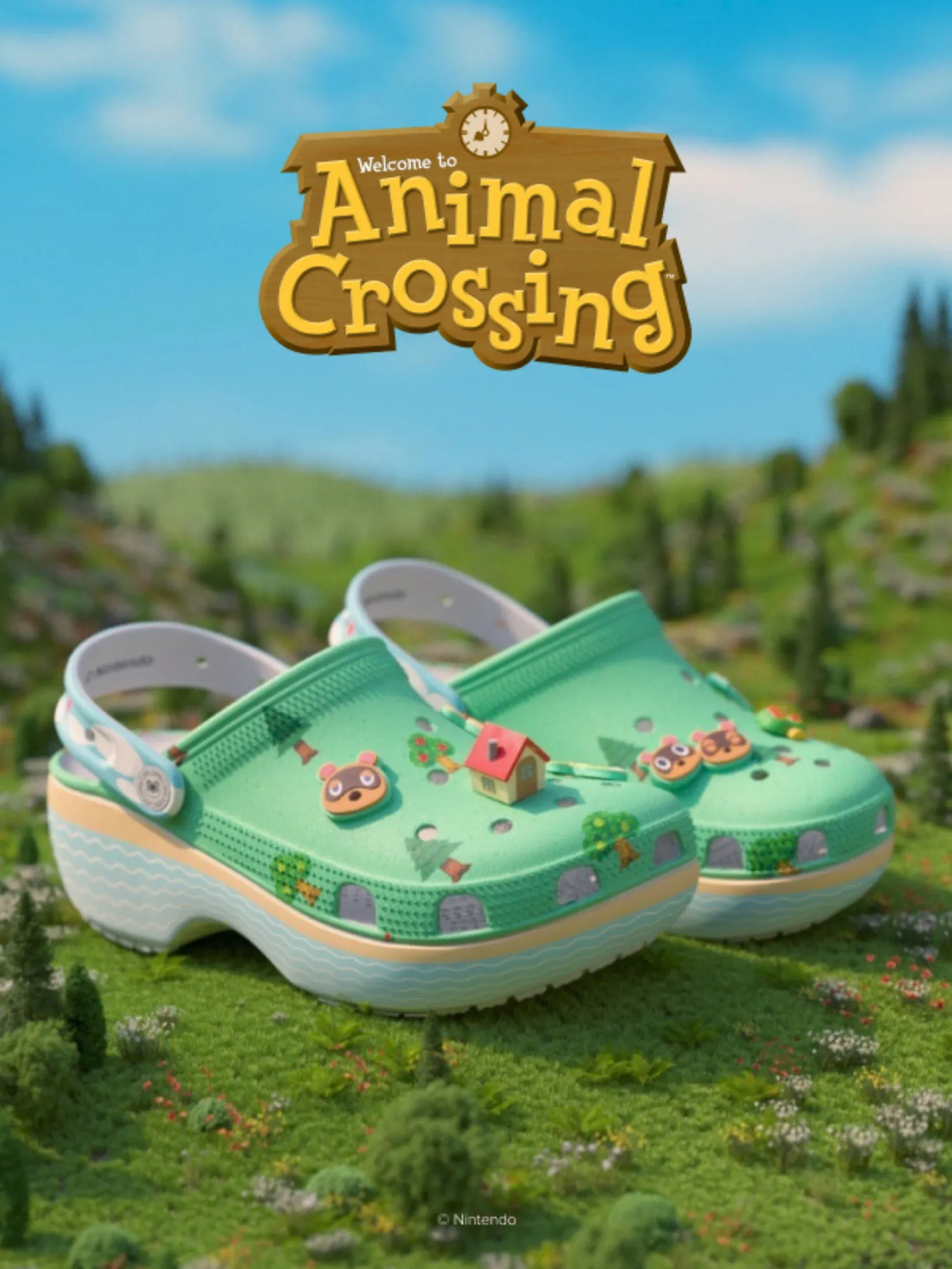 CROCS WOMEN'S ANIMAL CROSSING PLATFORM CLOG  - MULTI