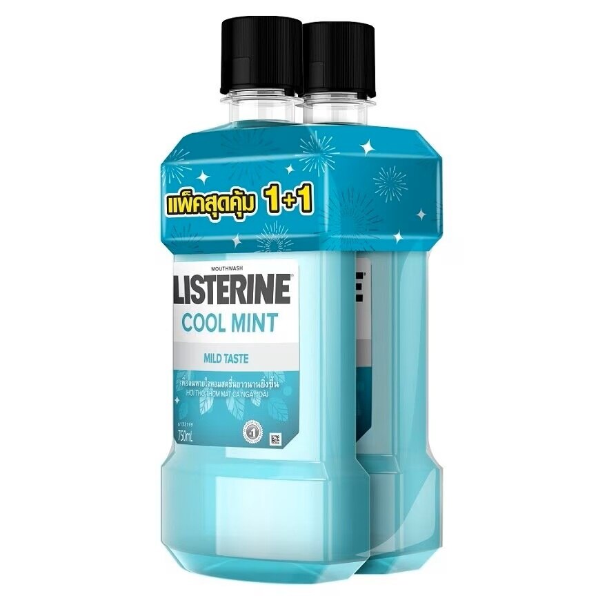 Listerine Mouthwash Cool Mint Zero Alcohol 750 Ml.Twin Pack