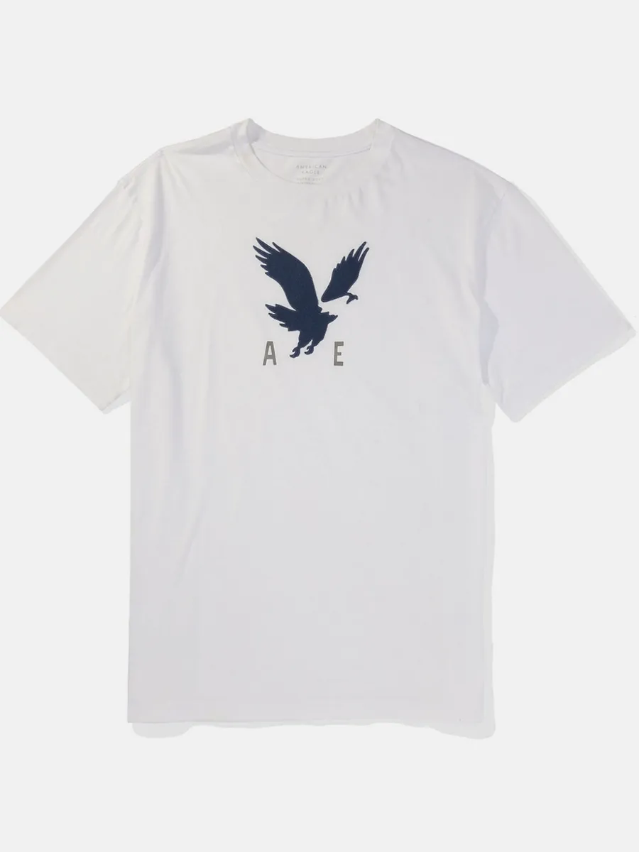AMERICAN EAGLE MEN G SS SP2 SET IN TEE- PC DYE + SERIOUSLY SOFT WASH 100 WHITE