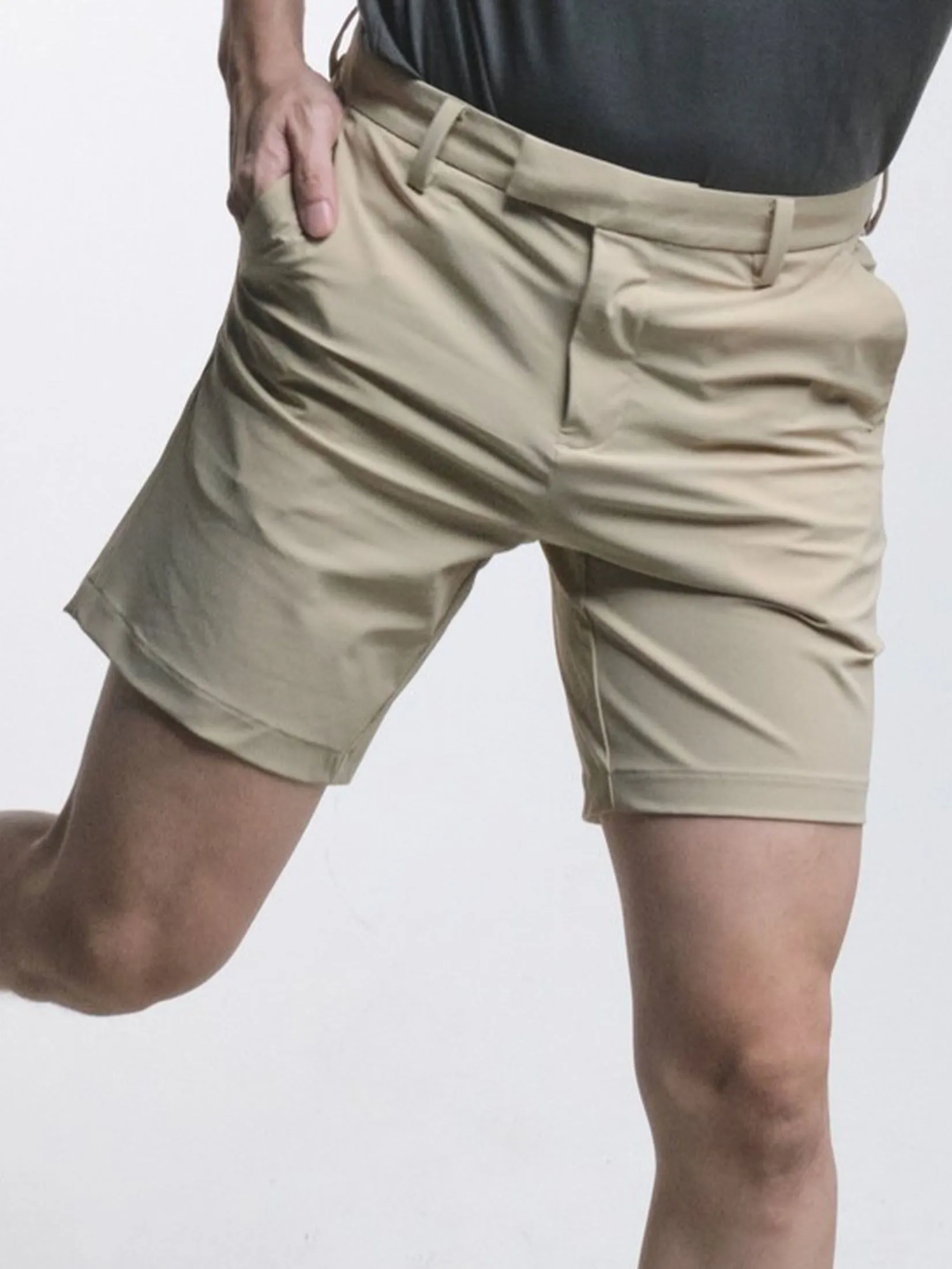 ERA-WON Men's Golf Trousers Shorts Beige