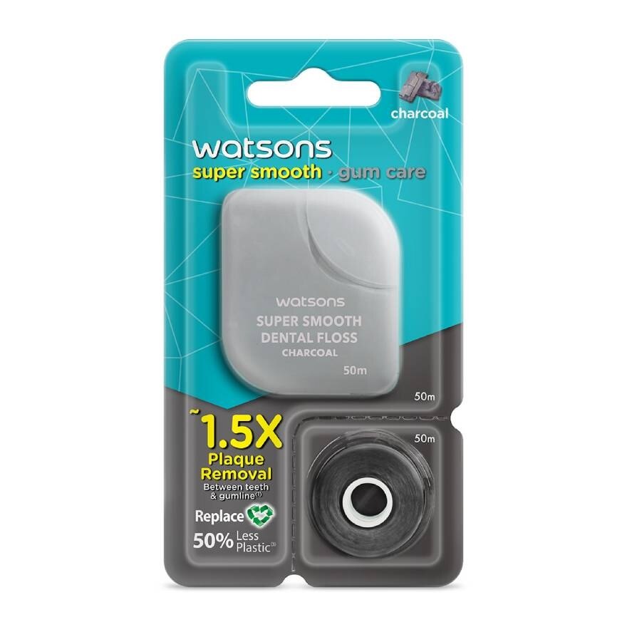 Watsons Charcoal Dental Floss 50m + Replace 50m.