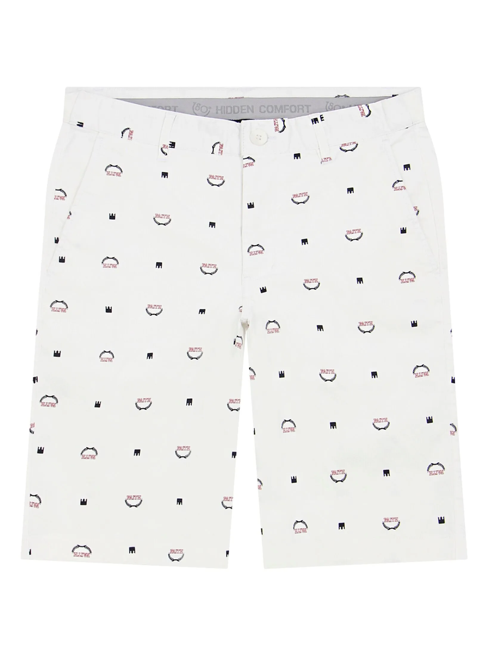 GIORDANO Men's Slim Twill Bermuda Shorts (180° Waistband) White