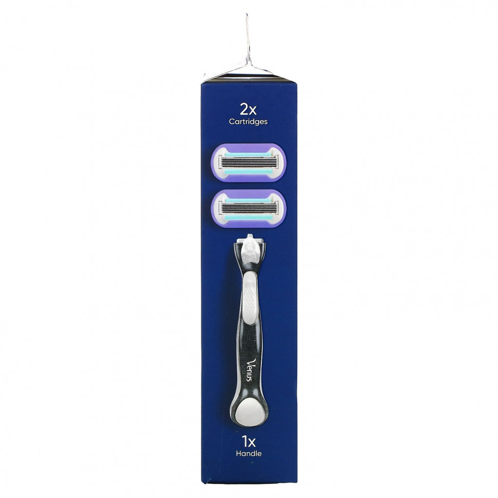 Gillette, Venus, гладкая платина, 1 бритва, 2 картриджа