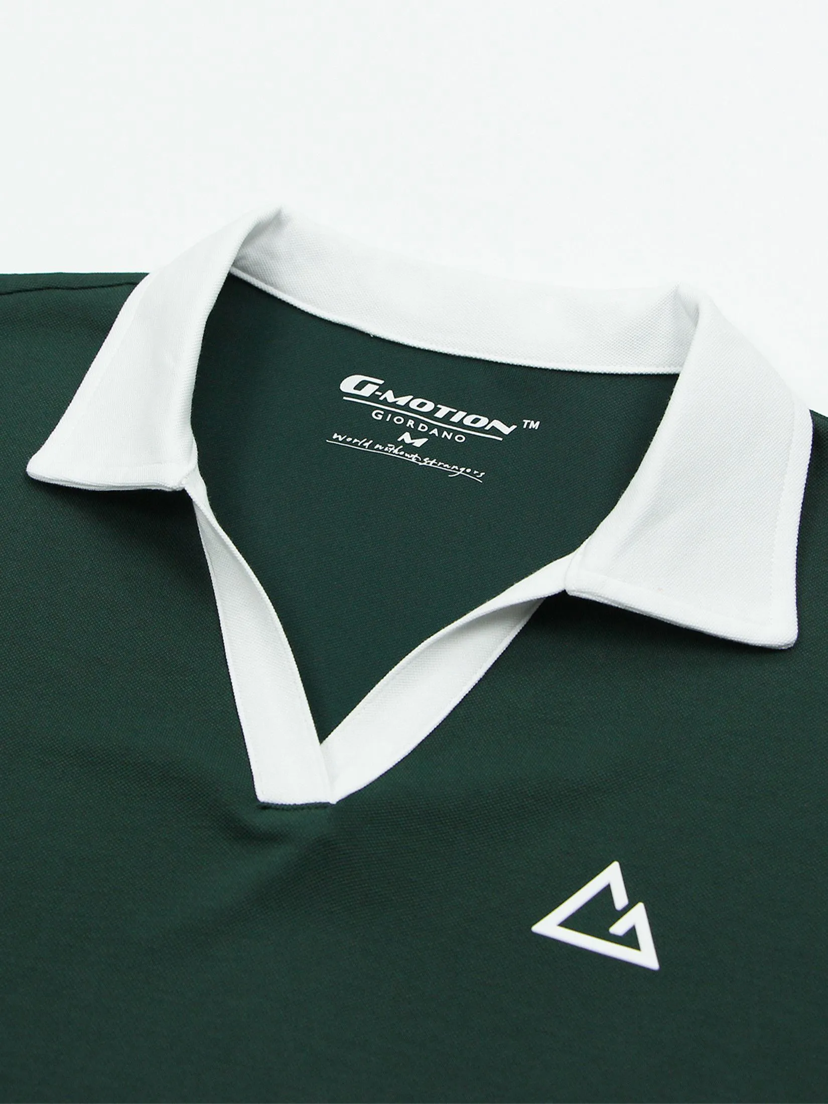 GIORDANO Women's Comfort G-Motion UV-Resistant Cool Polo (Tennis) Hemlock Green