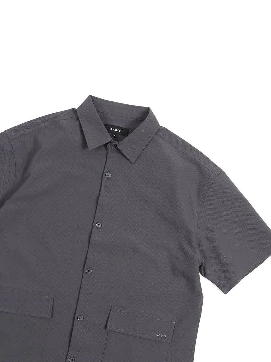 OASIS Men's Short sleeve Shirt Dark grey