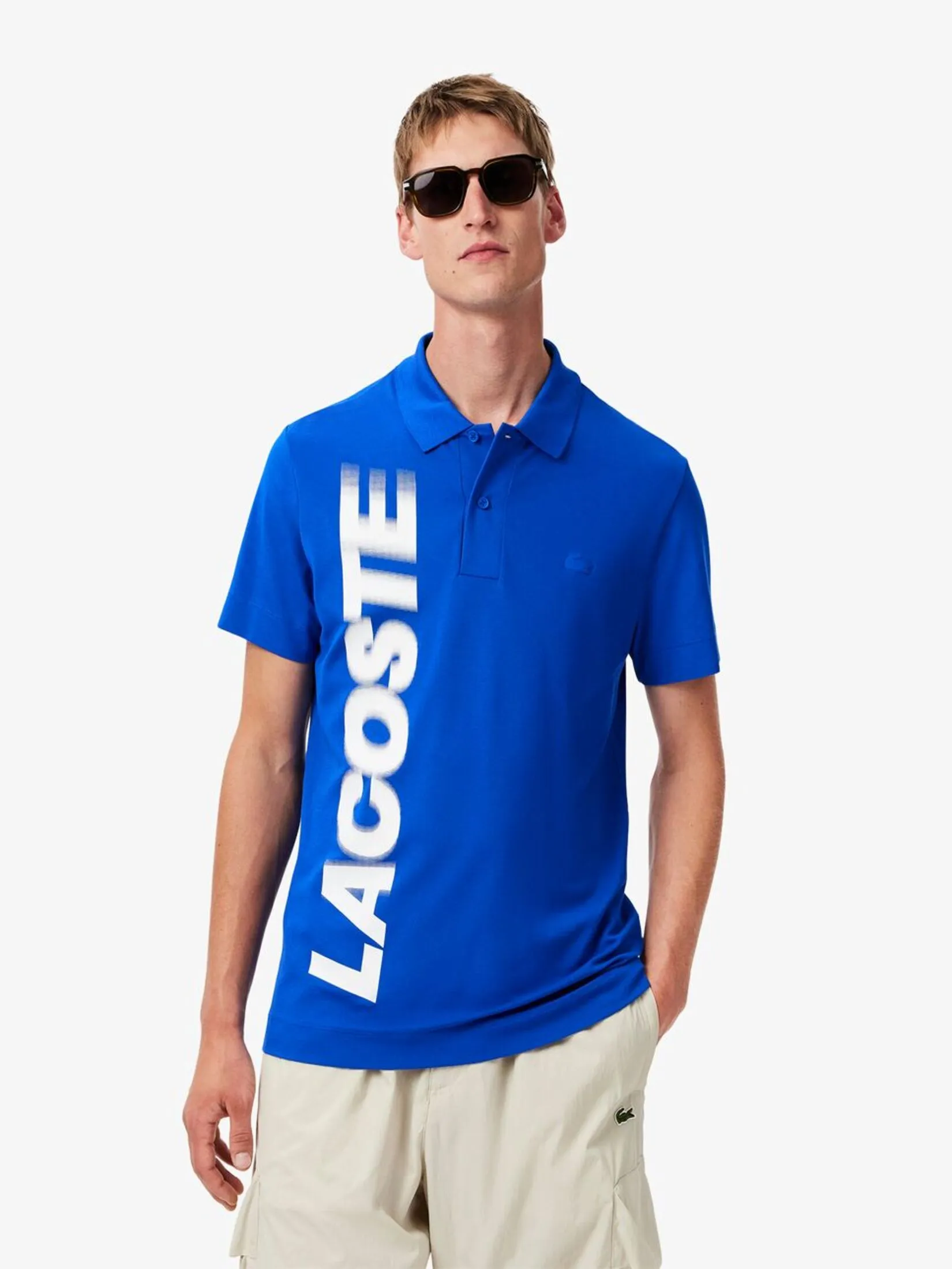 LACOSTE Regular Fit Lacoste Movement Polo Shirt Blue