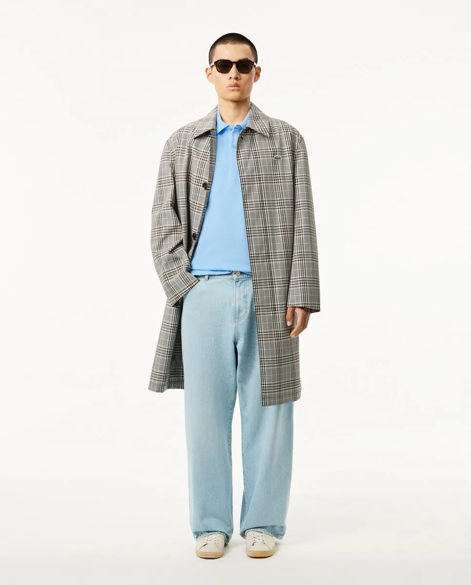 LACOSTE Regular Fit Logo Stripe Mini Piqu  Polo Shirt Blue