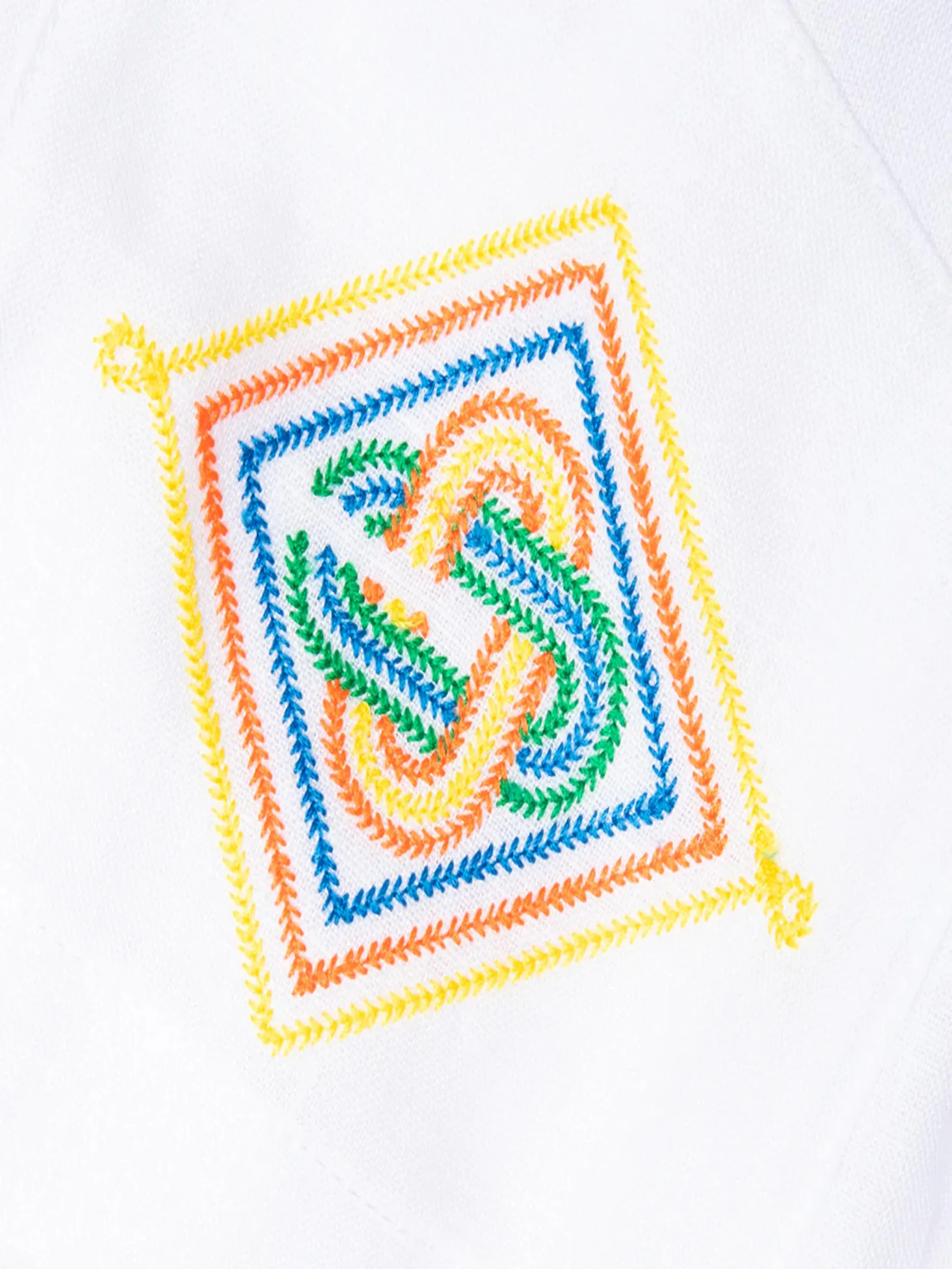 CASABLANCA EMBROIDERED LINEN SHORTS IN LE FIL DE LA MUSIQUE