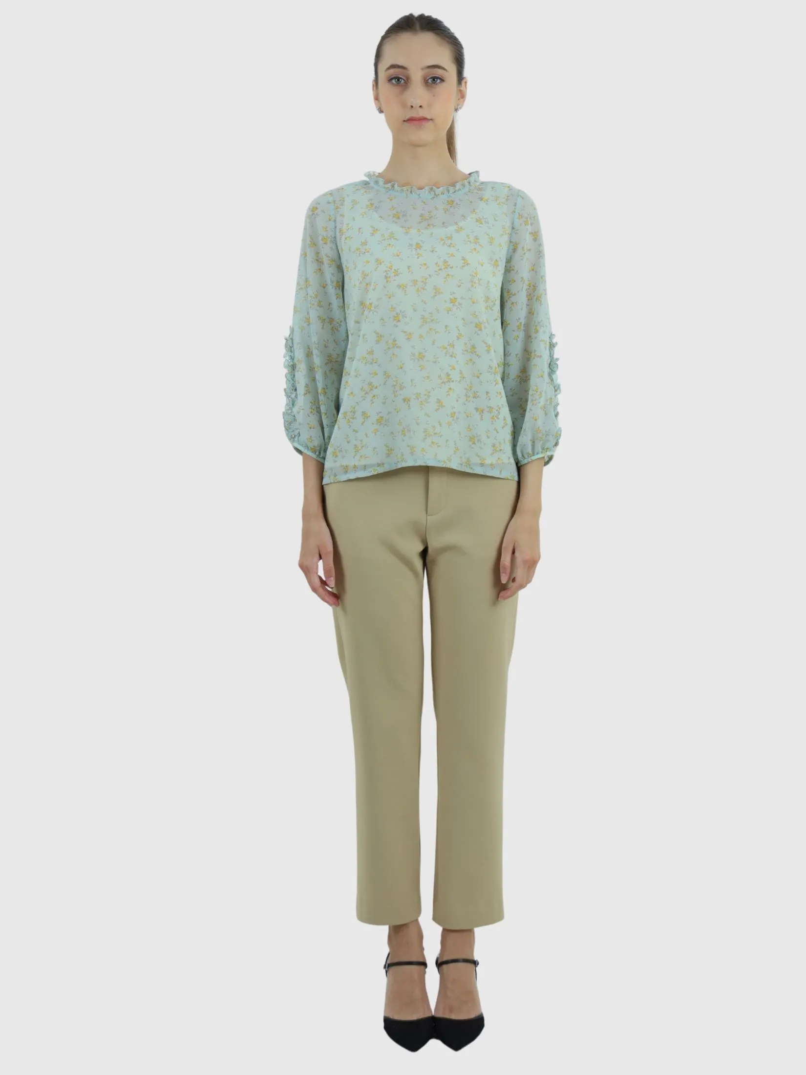 VERONIQA Women Pants Trousers Suiting Spendex Khaki