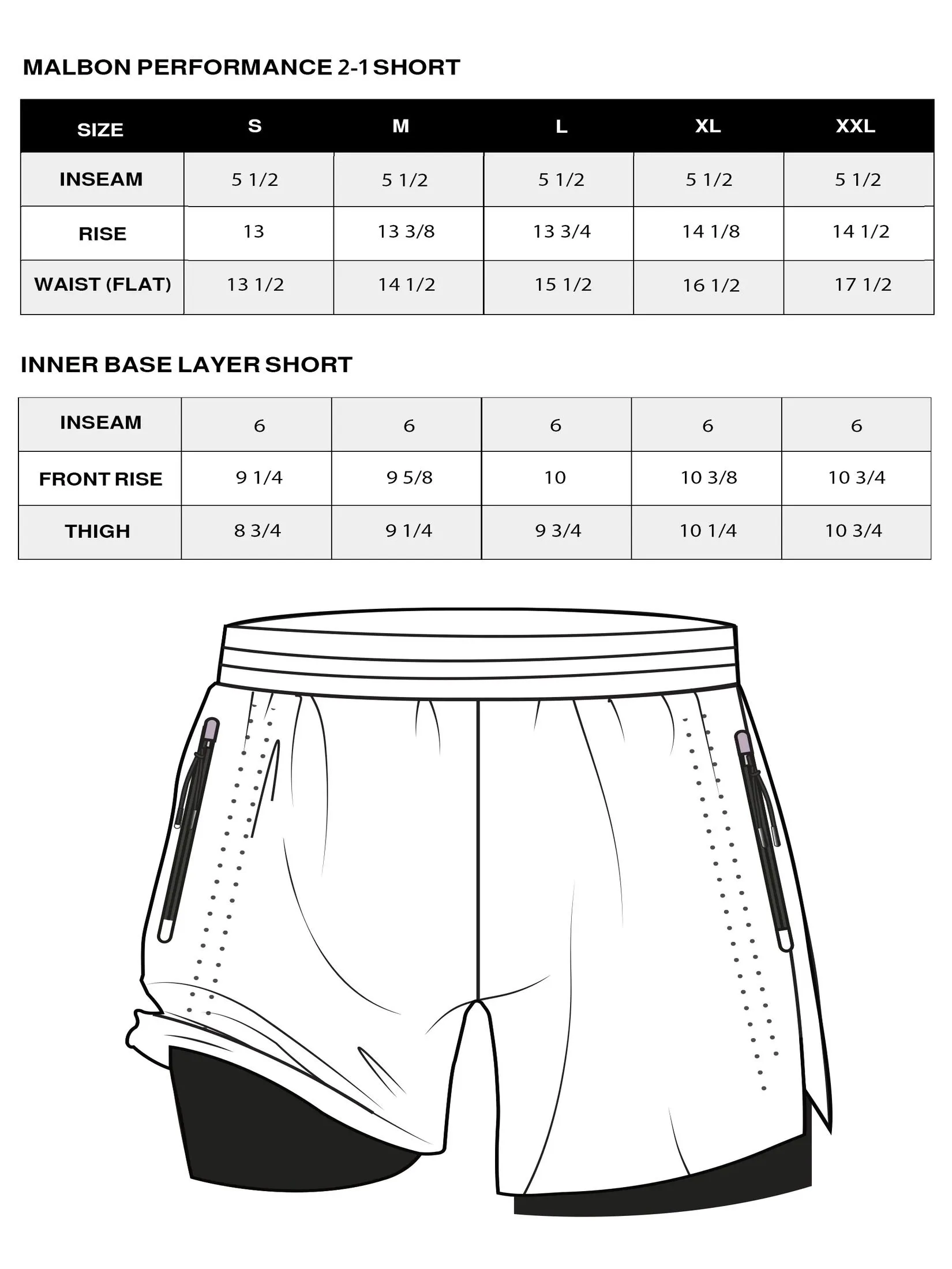 MALBON GOLF PERFORMANCE 2-1 SHORTS IN FOREST BLACK