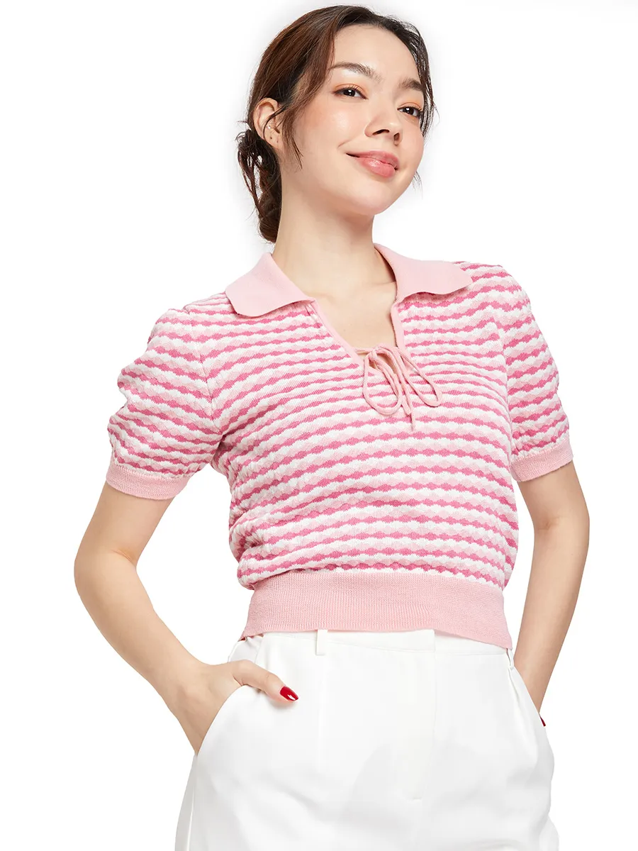 LOLITA Women Blouse Short Sleeves Striped