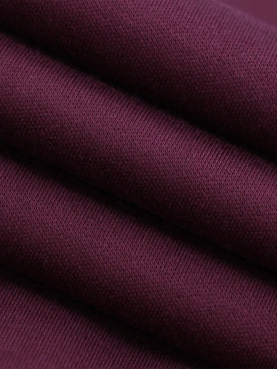 GIORDANO Men's Interlock Embroidery Tee (Liquid Touch)  Burgundy red