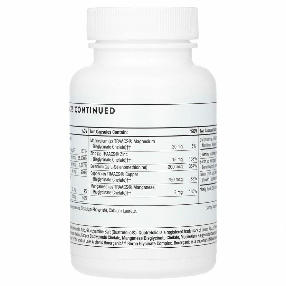 Thorne Research, базовые питательные вещества для приема 2 капсул в день, 60 капсул