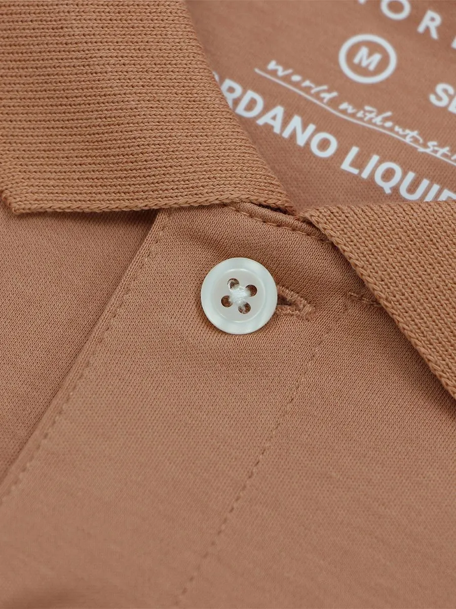 GIORDANO Men's Liquid Touch Polo Plum Purple Wistful Mauve Cork Brown