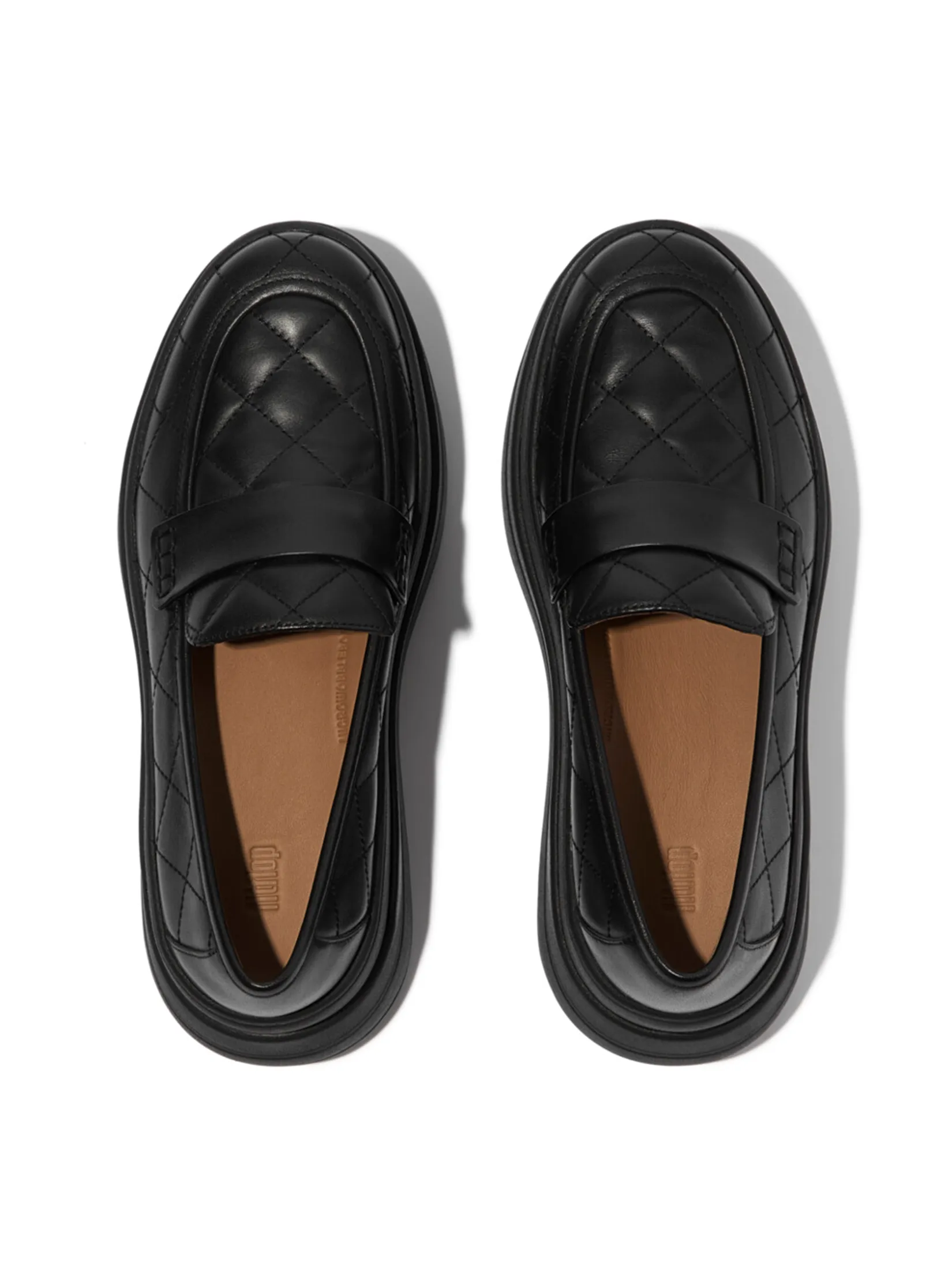 FitFlop™ WOMEN S F-MODE STACK QUILTED LOAFERS BLACK