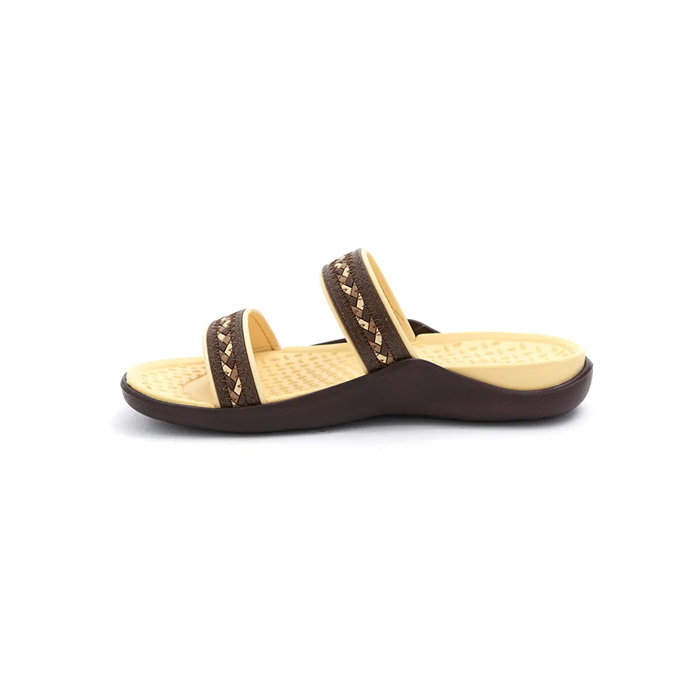 SCHOLL Brown Slide Sandals - Sand III