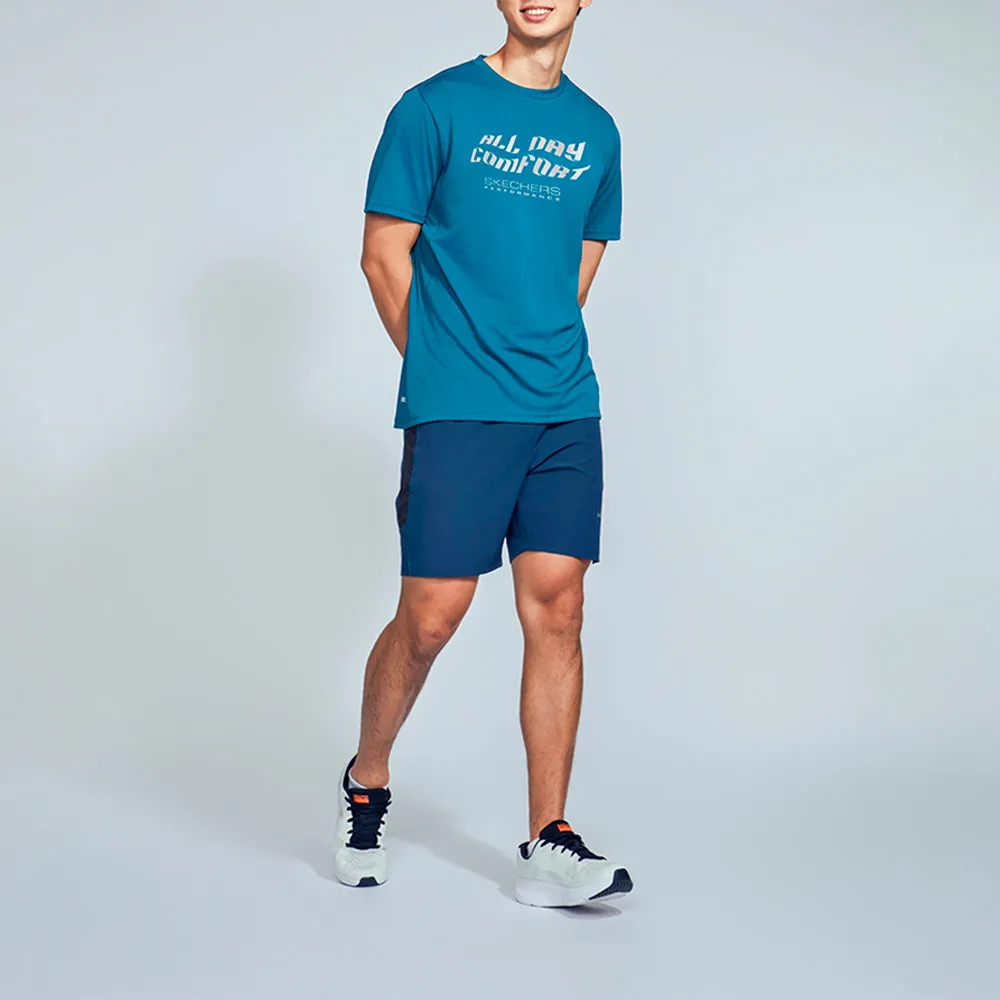 SKECHERS Urban Running: Performance Short Sleeve Tee Men Running T-Shirt Blue - SK108AP810EFTH