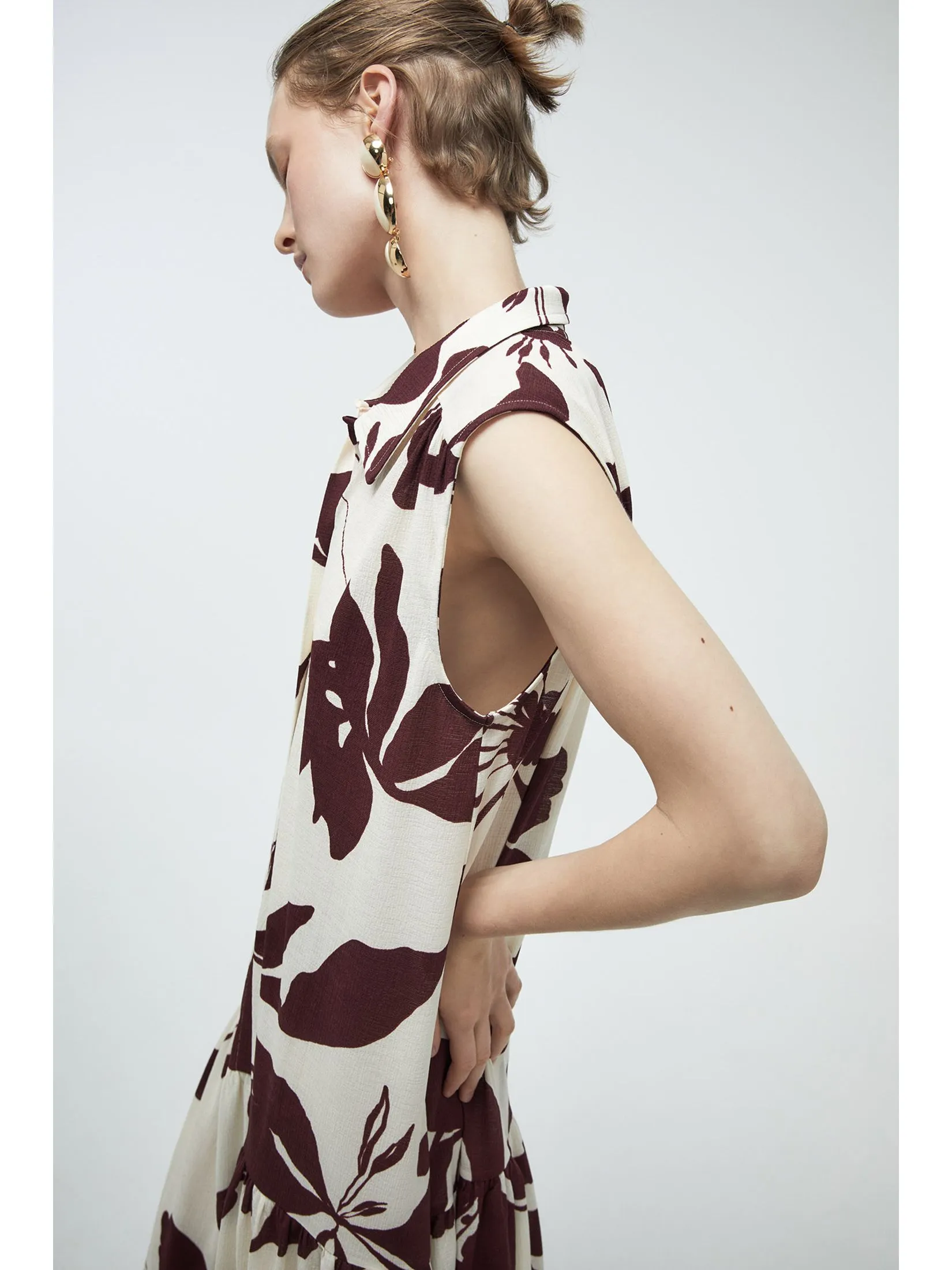 SFERA Women Midi Dress Basic Shirt Burgundy