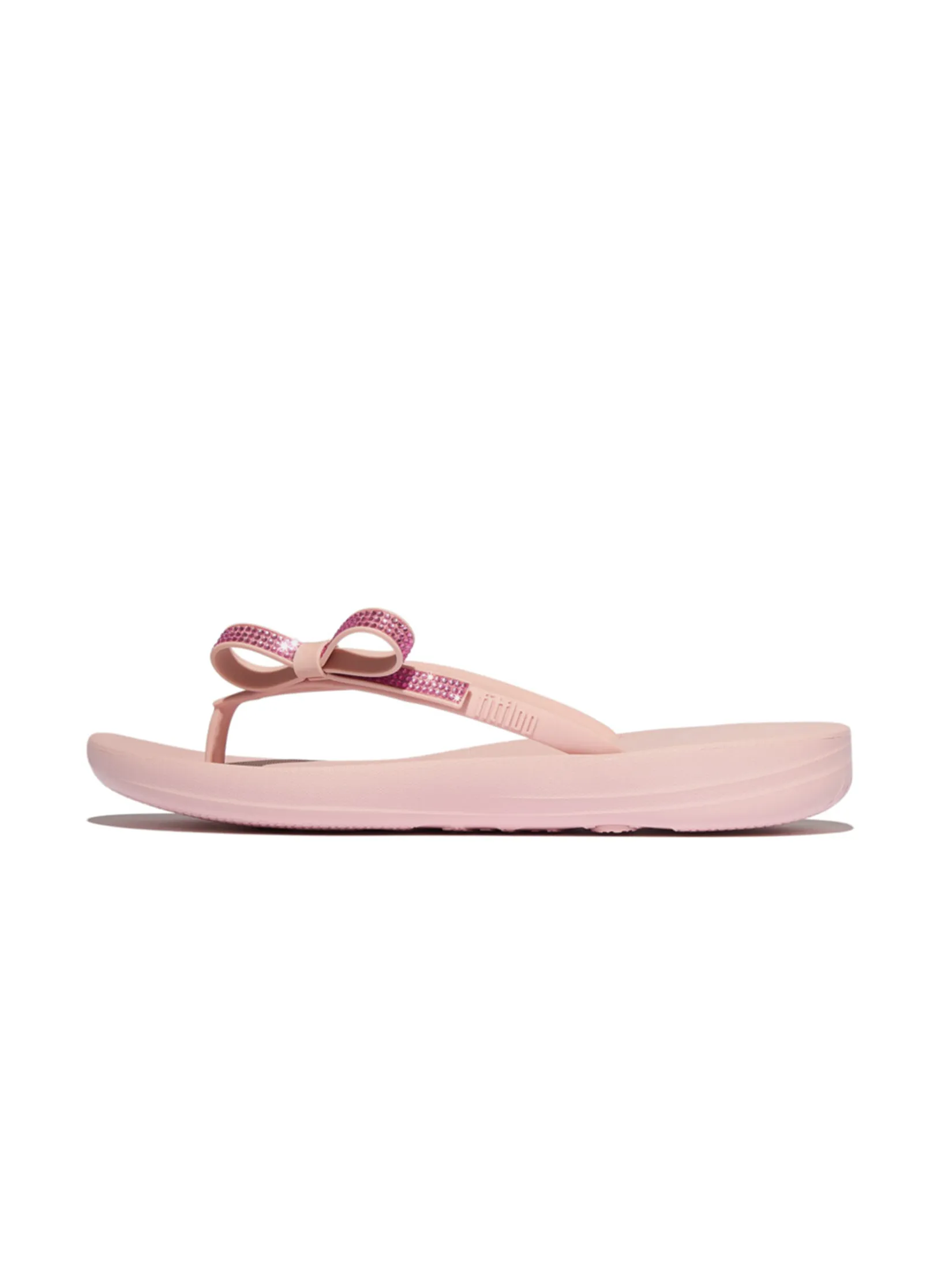 FitFlop™ WOMEN S IQUSHION GLITZ-BOW FLIP-FLOPS PINK