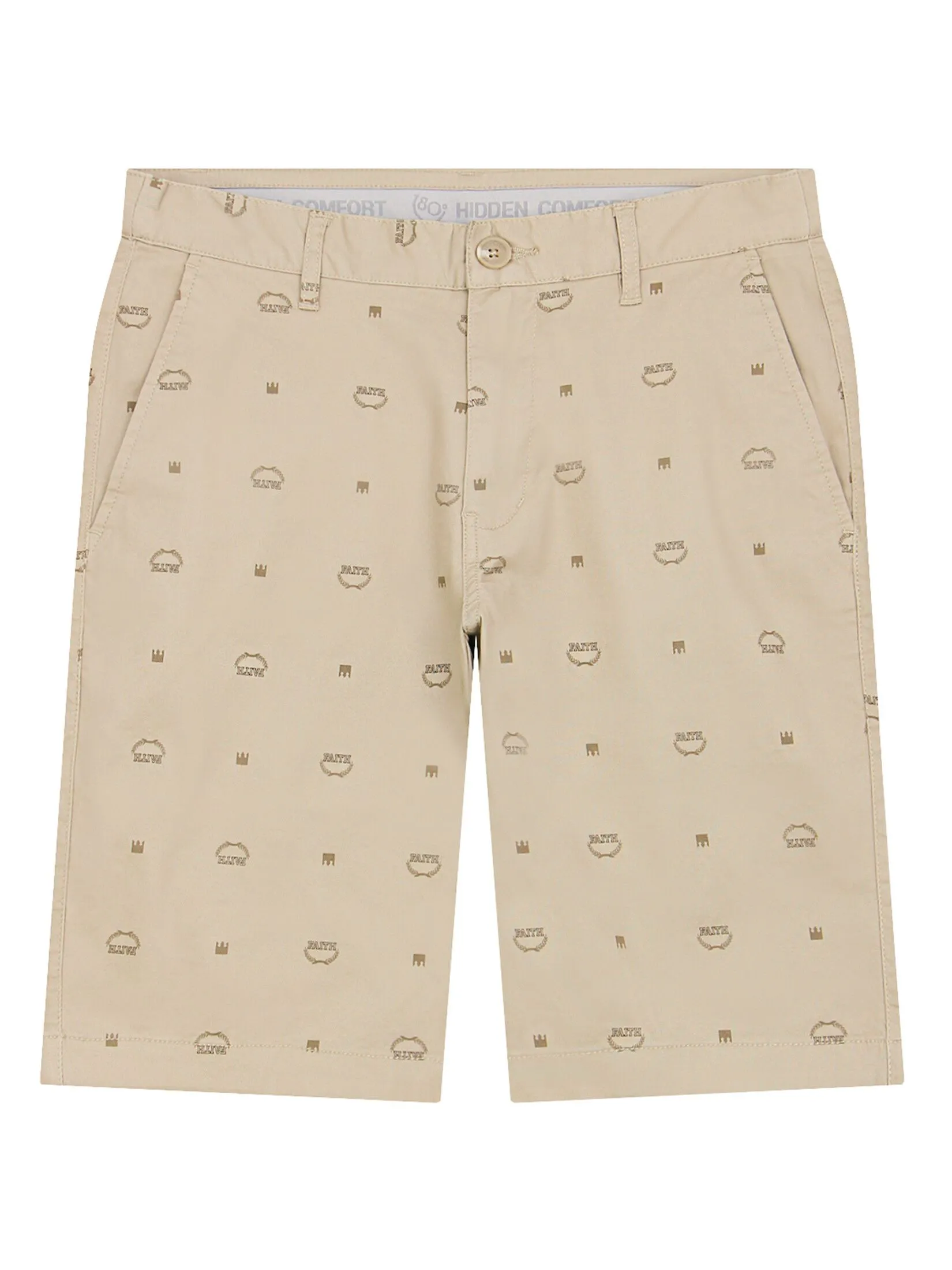 GIORDANO Men's Slim Twill Bermuda Shorts (180° Waistband) Crockery x Timber wolf x Teak Khaki